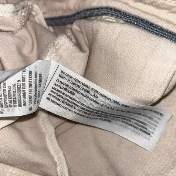 Abercrombie & Fitch Chino Shorts Mens 31 Light Pink Stretch Flat Front Preppy - Picture 4 of 10